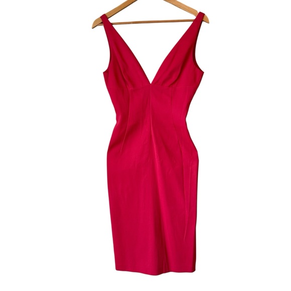 Vintage D&G Dolce & Gabbana Pink Cocktail Sleeveless Deep Plunge Dress, Size 4 - Picture 3 of 16